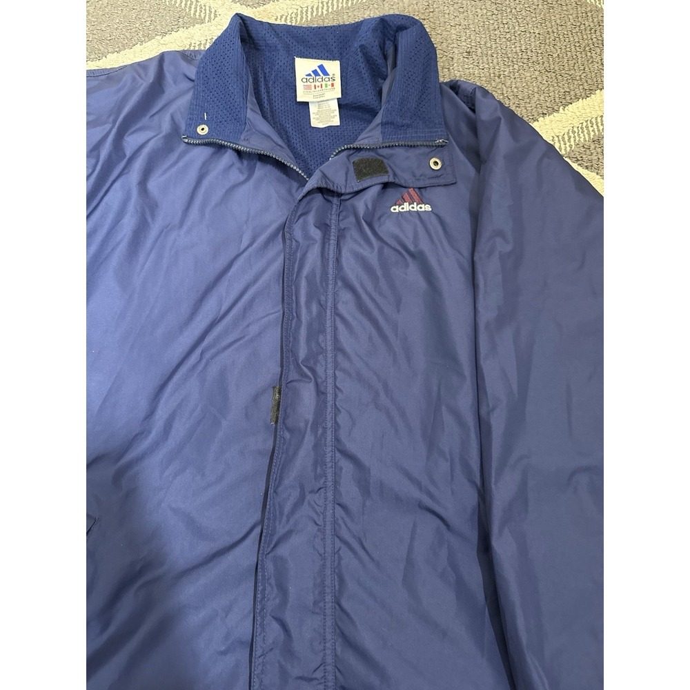 VTG Adidas Windbreaker Jacket Mens XL 1991 Embroidered Full Zip Coach Track Coat